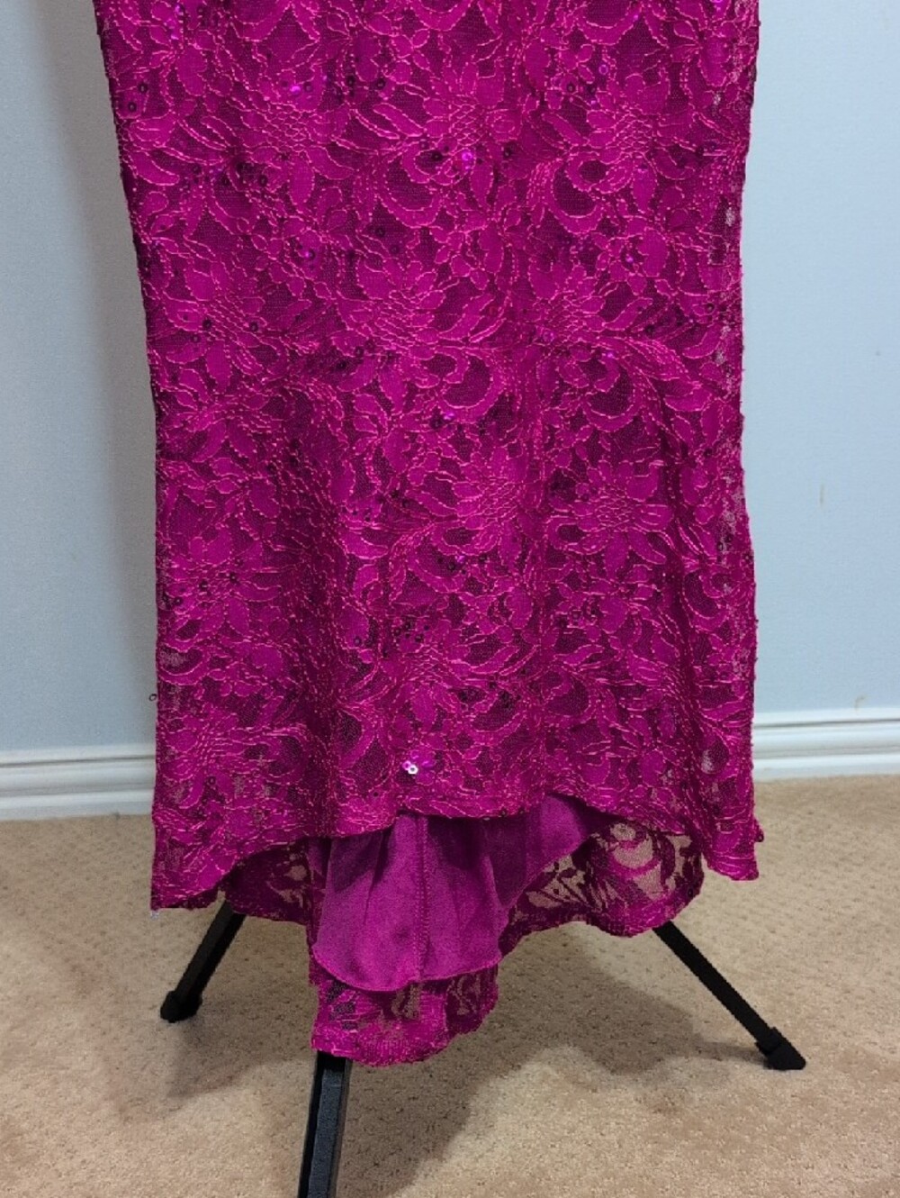 Alex Evenings Fuchsia Lace Sleeveless Maxi Dress - Picture 2 of 11